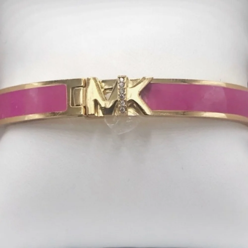 Michael Kors Y2K Magenta Gold Clasp Bracelet